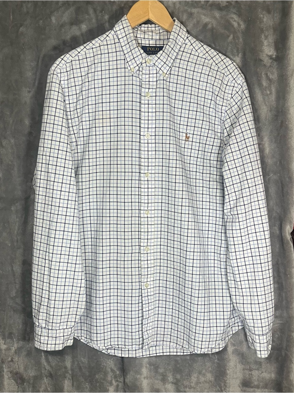 Polo by Ralph Lauren White & Blue Checked Button-Down Shirt